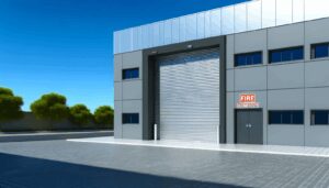 Fire Rated Garage Door in a Modern Commercial Setting